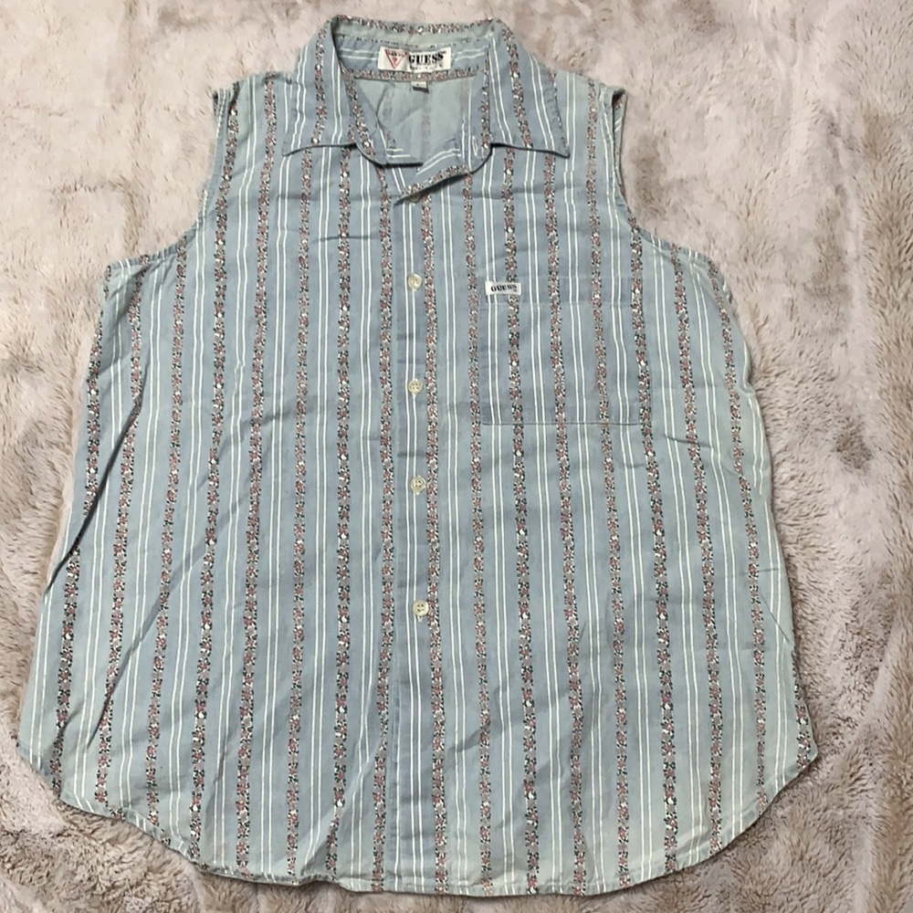 Guess floral sleeveless top